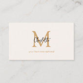 Minimaal, Handschrift, Beige Visitekaartje (Voorkant)