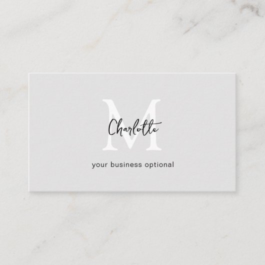 Minimaal, Handschrift, Grijs Visitekaartje (Voorkant)