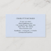 Minimaal, Handschrift, Lichtblauw Visitekaartje (Achterkant)