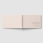 Minimaal, handschrift, Roos-gouden-Folie, beige Gastenboek (Volledig)