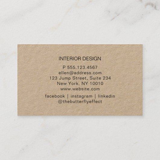 Minimaal, handschrift visitekaartje (Achterkant)