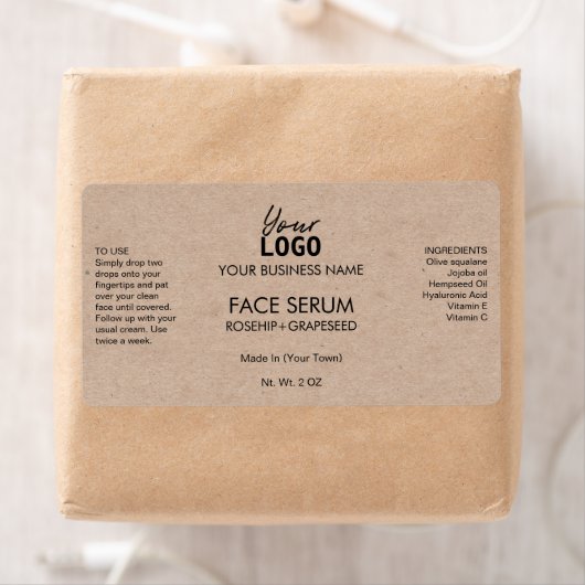 Minimaal handvat- of gezichtsserumetiket etiket (Insitu)