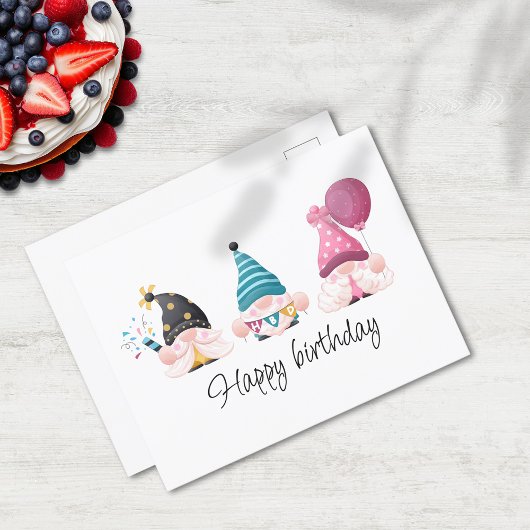 Minimaal Happy Birthday Kabouter Trio Briefkaart