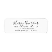 Minimaal Happy New Year Return-adreslabel Etiket (Voorkant)
