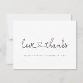 Minimaal Hart Script Aangepaste foto Liefde en Dan Bedankkaart (Voorkant)