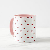 Minimaal Hartpatroon Mok | Zachte Roze Giftable Ko (Voorkant links)