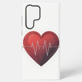 Minimaal Hartslag Liefde Rode Hart Samsung Galaxy Hoesje