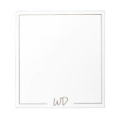 Minimaal hedendaags neutraal monogram Initialen Notitieblok (Voorkant)