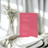 Minimaal Helder Roze Bruiloft MENU