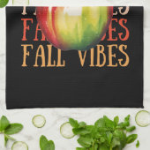 Minimaal herfstthema | Herfst Vibes Black Theedoek (Gevouwen)