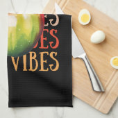 Minimaal herfstthema | Herfst Vibes Black Theedoek (Quarter Fold)