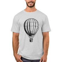Minimaal Hete Luchtballon Inkt Tekening T-shirt