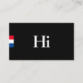 Minimaal Hi Zwart Rood Wit Blauw Professional Visitekaartje (Voorkant)