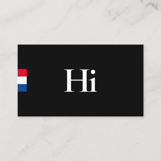 Minimaal Hi Zwart Rood Wit Blauw Professional Visitekaartje (Voorkant)