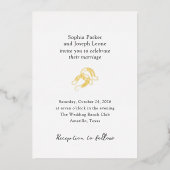 Minimaal Hoefijzer | Zwart-wit Bruiloft Goud Folie Uitnodiging (Voorkant)