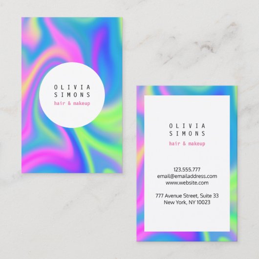 Minimaal holografisch Visitekaartje (Voorkant / Achterkant)