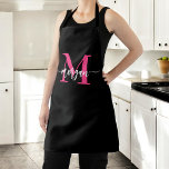 Minimaal Hot Pink Black Modern Typografisch Monogr Schort<br><div class="desc">Verhoog uw keukenstijl met ons Minimal Hot Pink Modern Typografisch Monogram Schort! Met een strak, minimalistisch ontwerp in vet, heet roze, is dit schort gepersonaliseerd met uw monogram in een modern typografisch lettertype. Perfect voor koken, bakken of grillen, het combineert mode en functie met verstelbare riemen en duurzame stof. Of...</div>