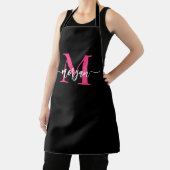 Minimaal Hot Pink Black Modern Typografisch Monogr Schort (Insitu)