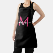 Minimaal Hot Pink Black Modern Typografisch Monogr Schort (Insitu)