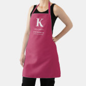 Minimaal Hot Roze Modern Typografisch Monogram Schort (Insitu)