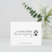 Minimaal Huis Script Thuis Jubileum Briefkaart (Staand voorkant)