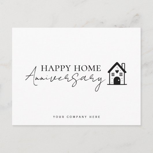 Minimaal Huis Script Thuis Jubileum Briefkaart (Voorkant)