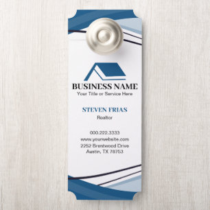Minimaal Huizen Makelaar Blauw Logo Deurhanger