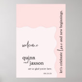 Minimaal huwelijks welkomstbord poster (Voorkant)