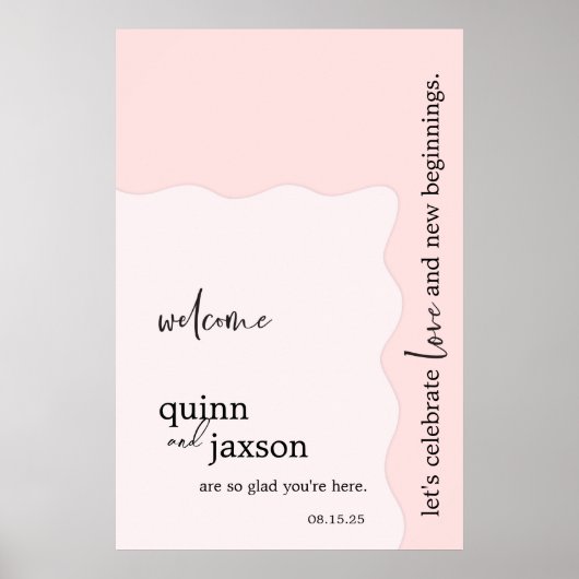 Minimaal huwelijks welkomstbord poster (Voorkant)