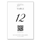 Minimaal Huwelijksfeest QR Code Menu Elegant Zwart Kaart (Voorkant)