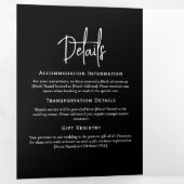 Minimaal huwelijksprogramma Zwart-wit Elegant Drieluik Programma (Binnenzijde eerst)