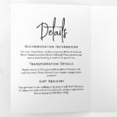 Minimaal huwelijksprogramma Zwart-wit Elegant Drieluik Programma (Binnenzijde eerst)