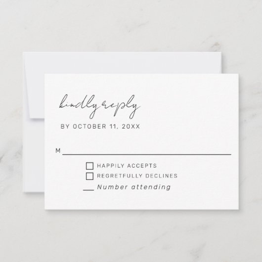 Minimaal Huwelijksscript Eenvoudig Antwoord (Voorkant)