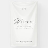 Minimaal huwelijkswelkomstbord met scriptlettertyp spandoek (Verticaal)