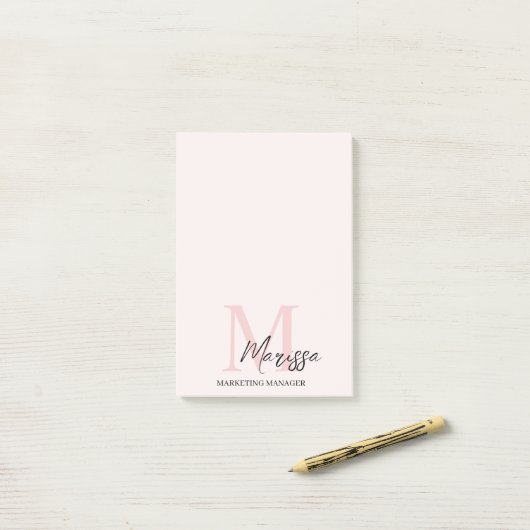 Minimaal Initiaal & gepersonaliseerd Post-it® Notes (Op bureau)