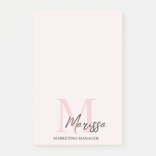 Minimaal Initiaal & gepersonaliseerd Post-it® Notes (Voorkant)
