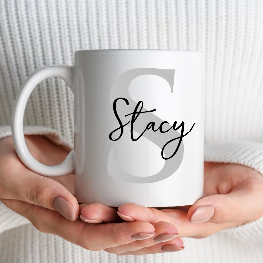 Minimaal Initiaal Letter Monogram Kerstcadeaus Mok