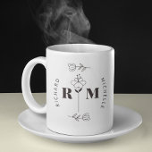 Minimaal Initiaal Letter Monogram Naam Couple Coff Koffiemok