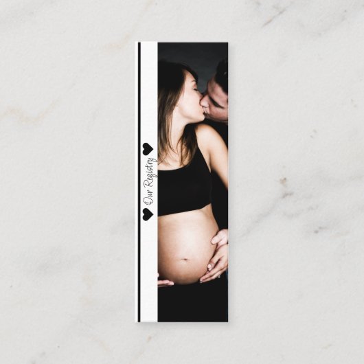 Minimaal invoegen van Photo Baby shower Registry Mini Visitekaartje (Voorkant)