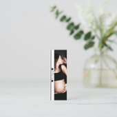 Minimaal invoegen van Photo Baby shower Registry Mini Visitekaartje (Staand voorkant)