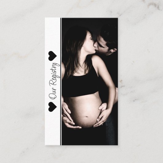 Minimaal invoegen van Photo Baby shower Registry Visitekaartje (Voorkant)