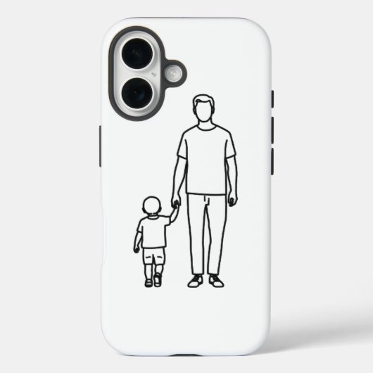 "Minimaal iPhone-hoesje met vader en kind in lijne Case-Mate iPhone Case (Achterkant)