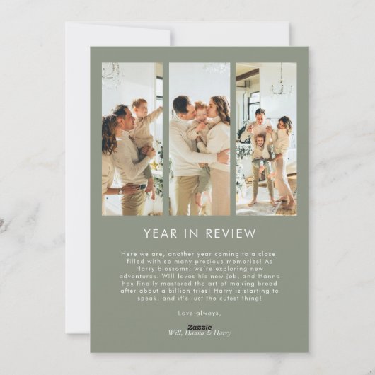 Minimaal jaar in Review Prettige feestdagen Feestdagenkaart (Achterkant)