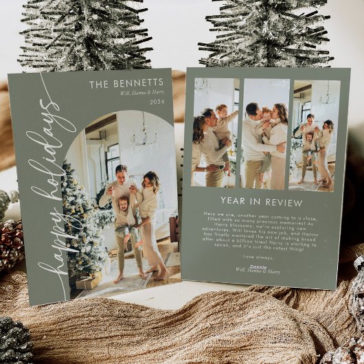 Minimaal jaar in Review Prettige feestdagen Feestdagenkaart