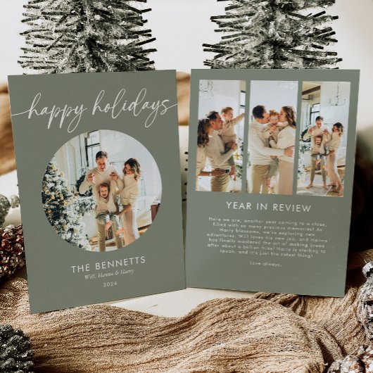 Minimaal jaar in Review Prettige feestdagen Feestdagenkaart