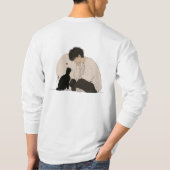 Minimaal jongen & kat esthetisch design T-shirt (Achterkant)