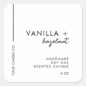 Minimaal kaarsetiket vierkante sticker (Voorkant)