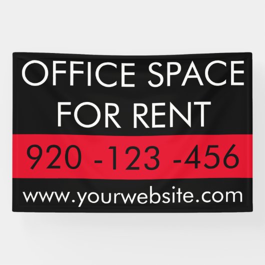 Minimaal kantoor te koop commercieel onroerend goe spandoek (Horizontaal)