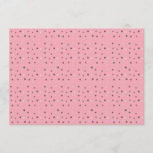 Minimaal kattengezichtpatroon op roze - Cute Paste Kaart