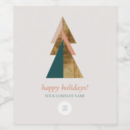 Minimaal Kerstboom Logo Cadeau Wijn Etiket